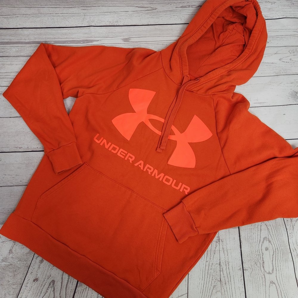 Under Armour Orange Hooded Sweatshirt with Logo
